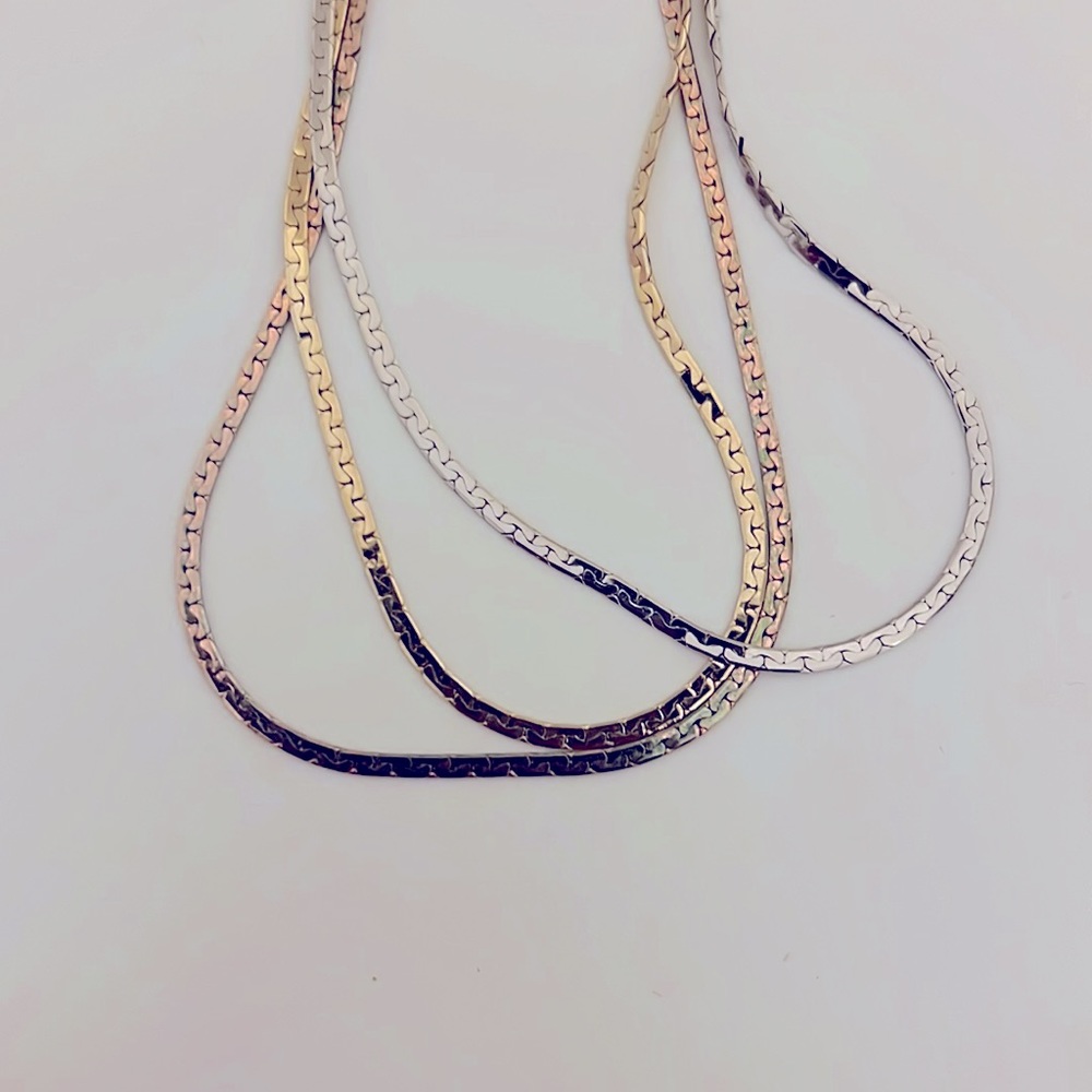 Tricolor Triple Snake Chain